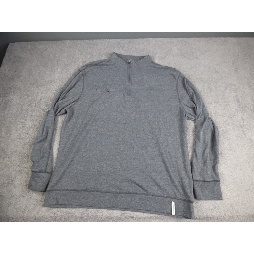 Black Clover Mens XXL‎ Quarter Zip Pullover Heather Gray Live Lucky Golf Sweater